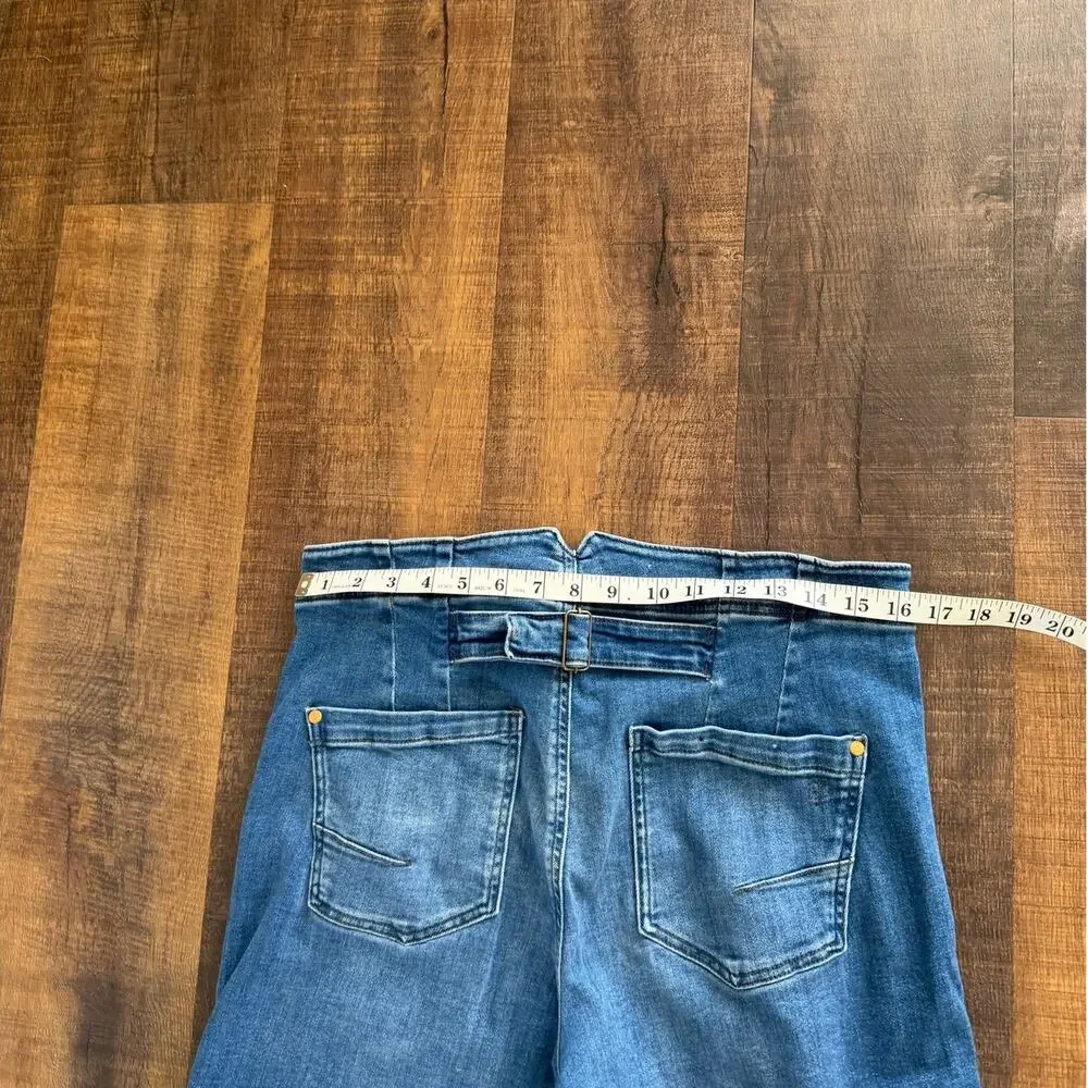 Pilcro Anthropologie Wide Leg Jeans High Rise Sailor Button Detail Size 31 - Picture 6 of 9